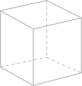 A cube indicating just three visual dimensions that might impact a test